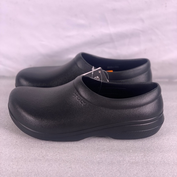 Unisex Crocs On The Clock Work Slip On Black Clogs - Picture 3 of 6